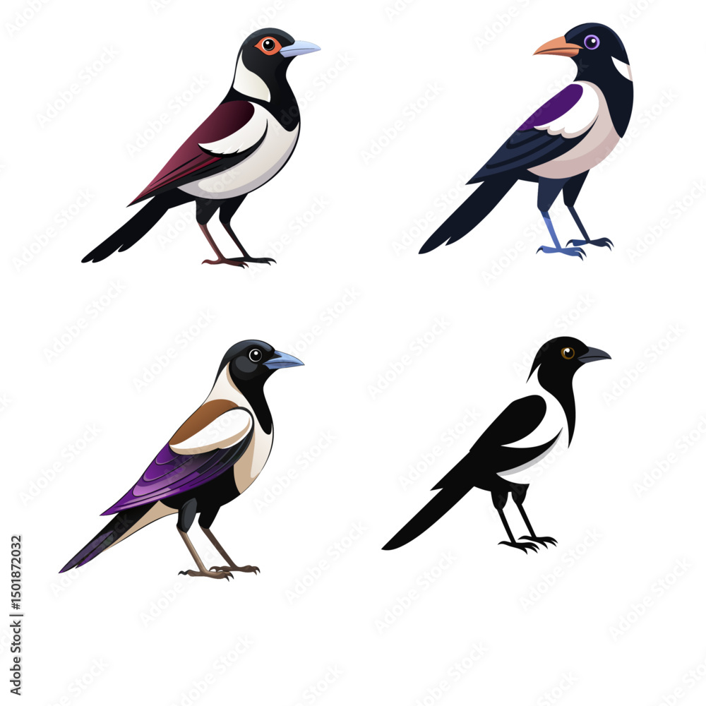 Fototapeta premium vector set of birds