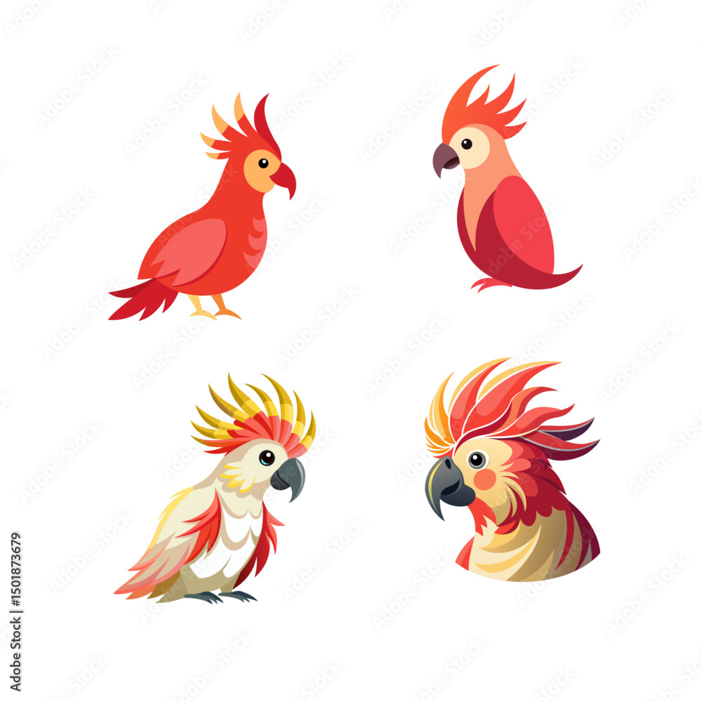 set of cartoon birds set of cartoon birds