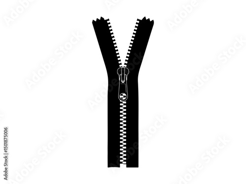 zipper isolated on white background