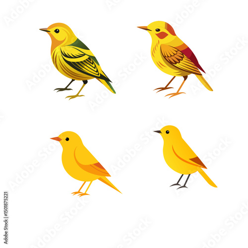 Wallpaper Mural set of birds Torontodigital.ca