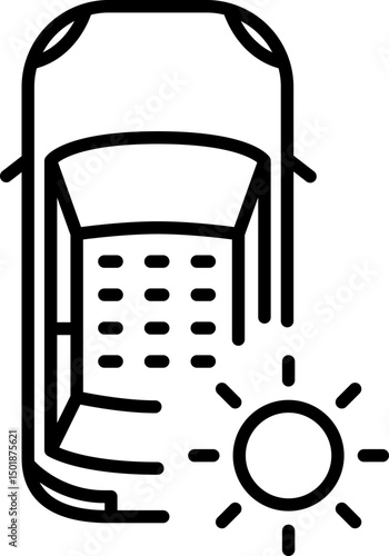 Solar car icon, vector illustration