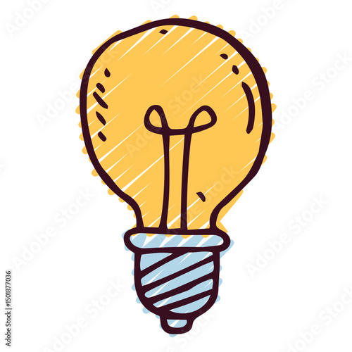 Lightbulb doodle icon