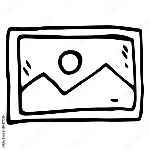 Framed picture doodle icon
