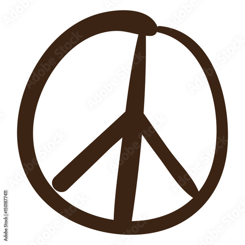 Peace symbol colored doodle