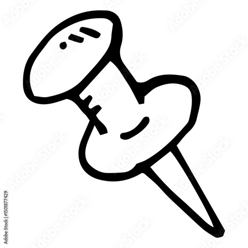 Push pin doodle icon
