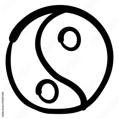 Yin yang hippie doodle