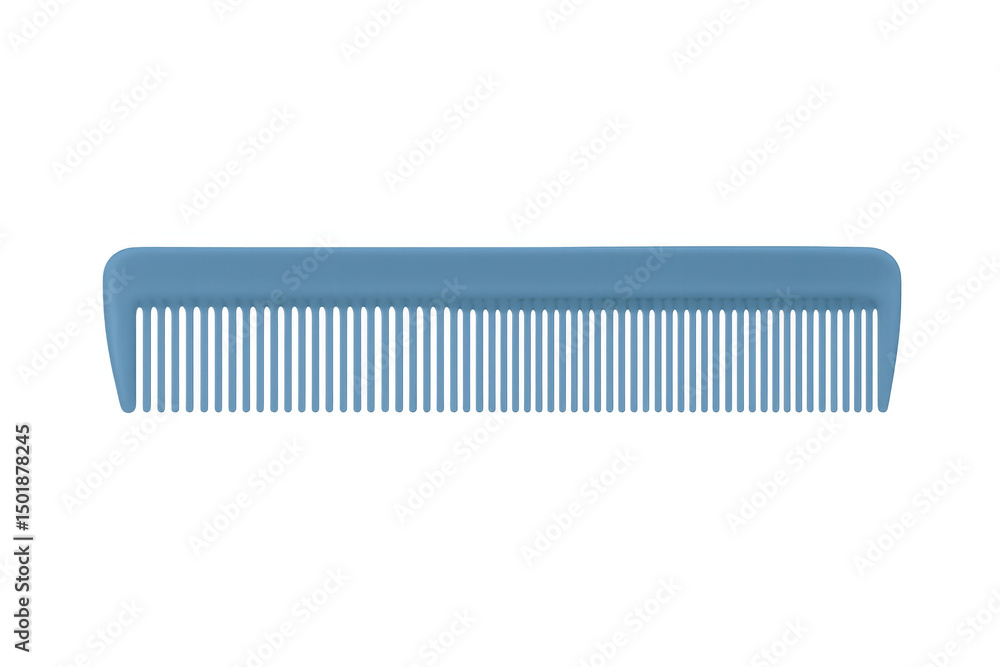 Light blue plastic hair comb isolated on transparent background, perfect for beauty, haircare, and hygiene-related visuals Light blue plastic hair comb isolated on transparent background, perfect for beauty, haircare, and hygiene-related visuals