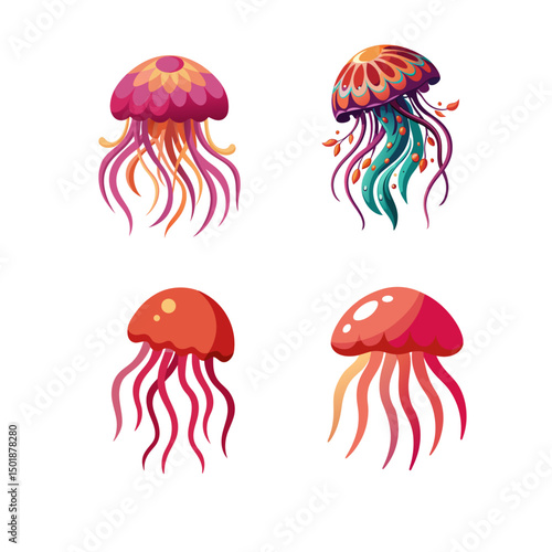 vector illustration of jellyfish