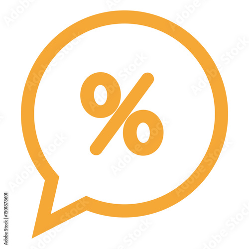 Percent in a speech bubble icon