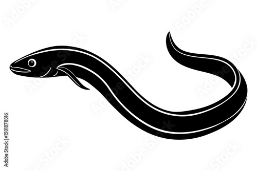 Ocean Eel Line Drawing Coloring Page for Children