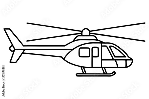 Helicopter Vector Line Art for Coloring Book Kids