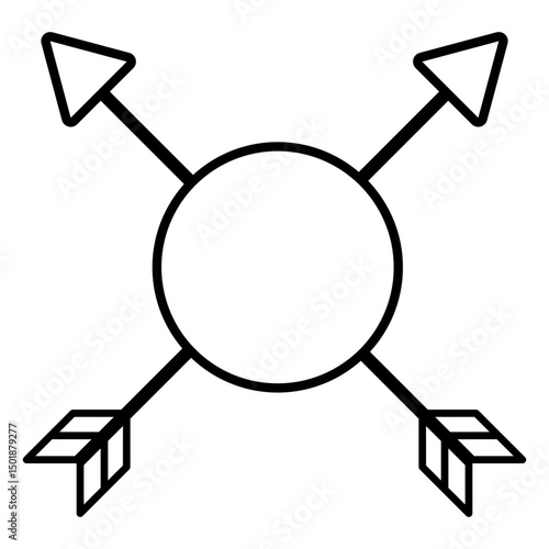 Arrows behind circle