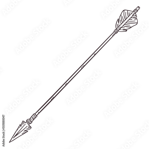 Wide fletching pointy archery arrow