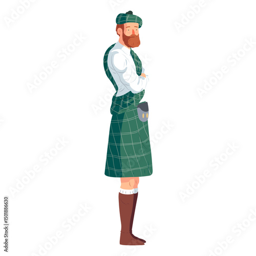 Man scottish kilt sporran flat