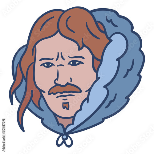 Eskimo man face illustration