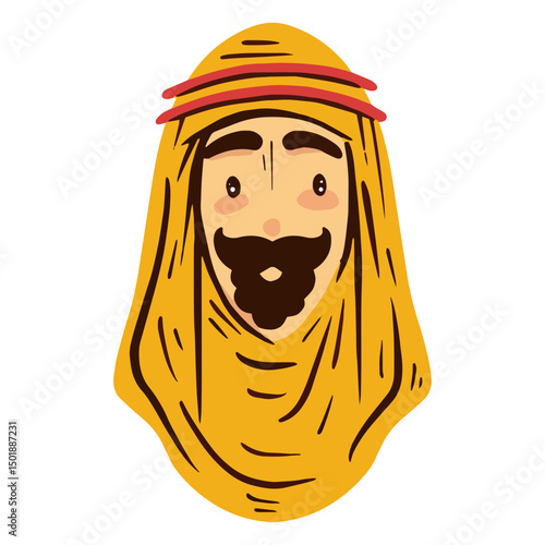 Traditional arab man head