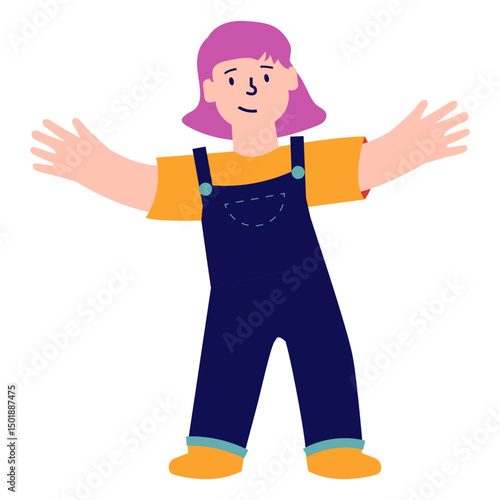 Open arms girl character