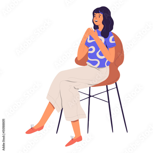 Woman sitting character