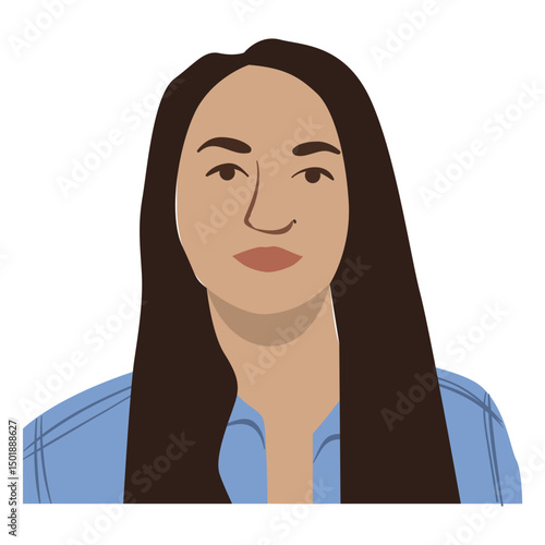 Flat long haired young woman