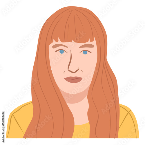 Flat red haired woman