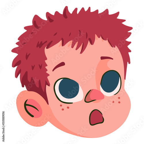 Amazed kid cartoon