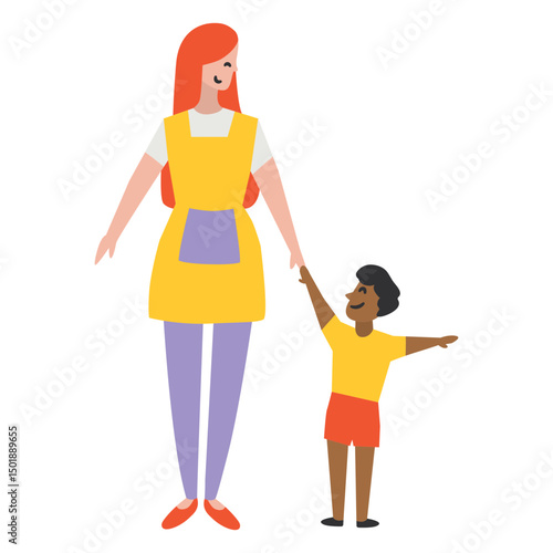 Adult holding a kid by the hand