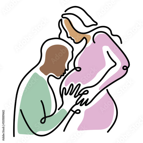 Illustration of a pregnant man and woman