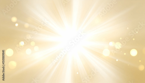 Golden Light Burst Background with Soft Glow and Sparkle