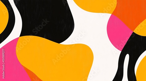 Abstract design with vibrant colors and organic shapes.