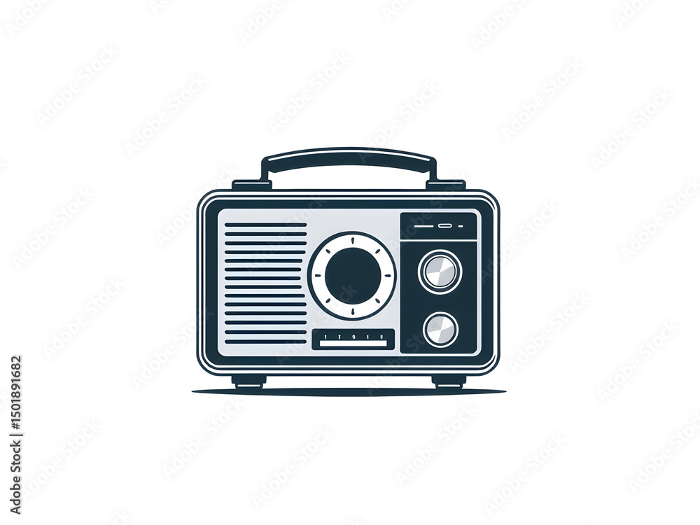 Vector radio symbol illustration on white background Vector radio symbol illustration on white background