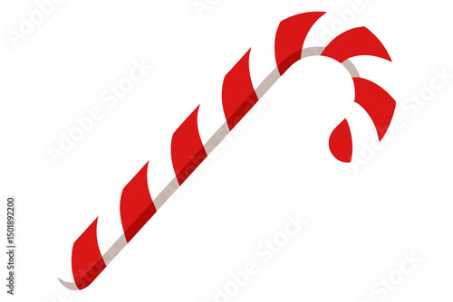 Sweet Red and White Candy Cane Illustration