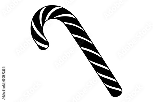 Striped Holiday Candy Cane Vector Art