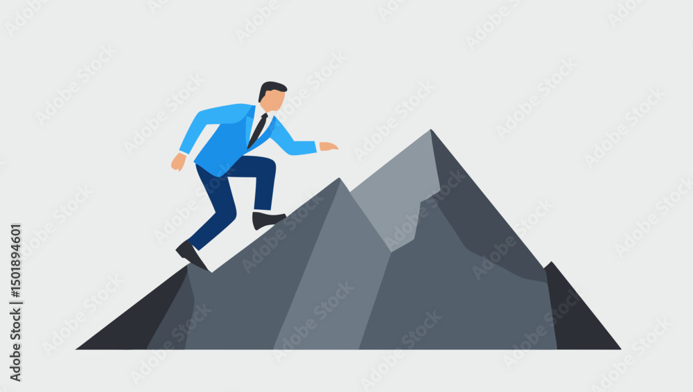 businessman standing on top of the stairs businessman standing on top of the stairs