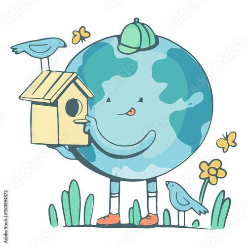 Birdhouse Earth cartoon character