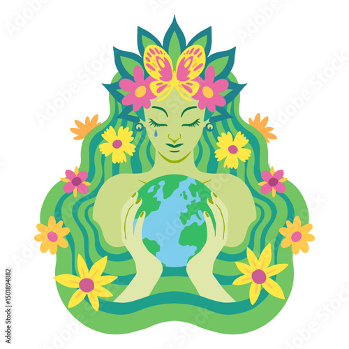 Mother nature Earth character