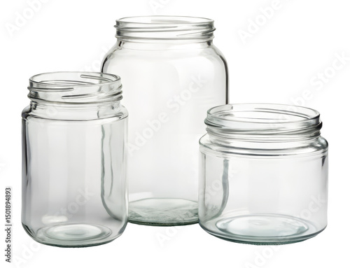 Glass jars png mason jars png kitchen storage jars png clear glass containers png pantry organization png canning jars png transparent background image