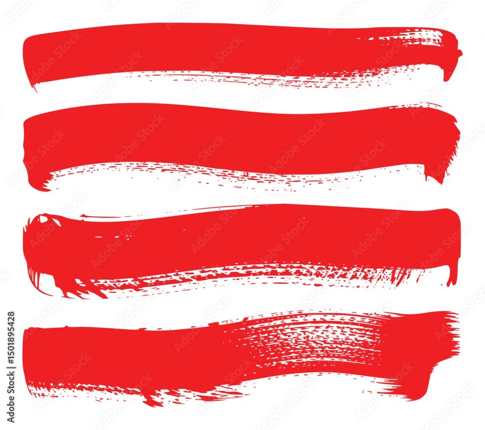 Obraz premium Red brush strokes on white background