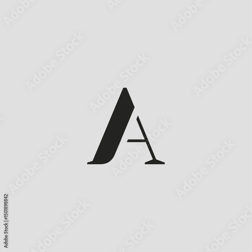 Alhabet A shape icon logo flat vector design