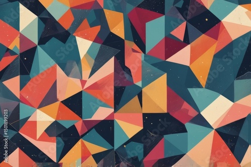 abstract geometric pattern, lines and cubes