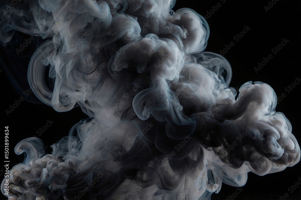 Fototapeta premium gray smoke on black background