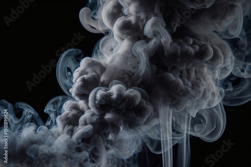 gray smoke on black background
