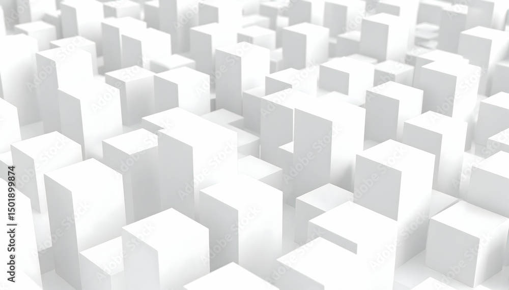 Abstract White Cube Cityscape Abstract White Cube Cityscape