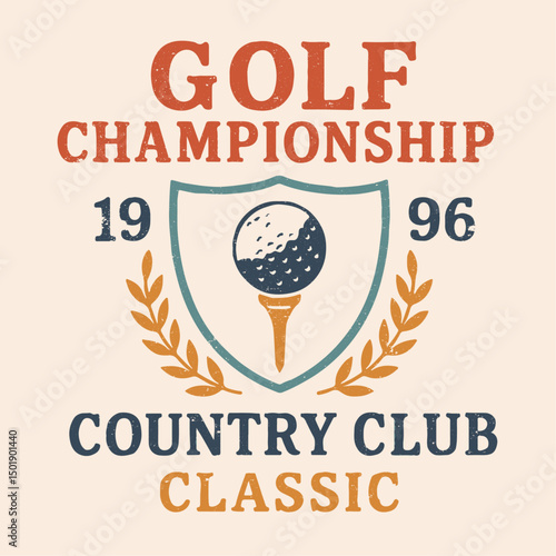 golf championship 1996 country club. sports t-shirt design. summer sport graphic. resort club design .