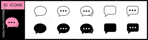 Chat icons set. speech bubble sign and symbol. comment icon. message.