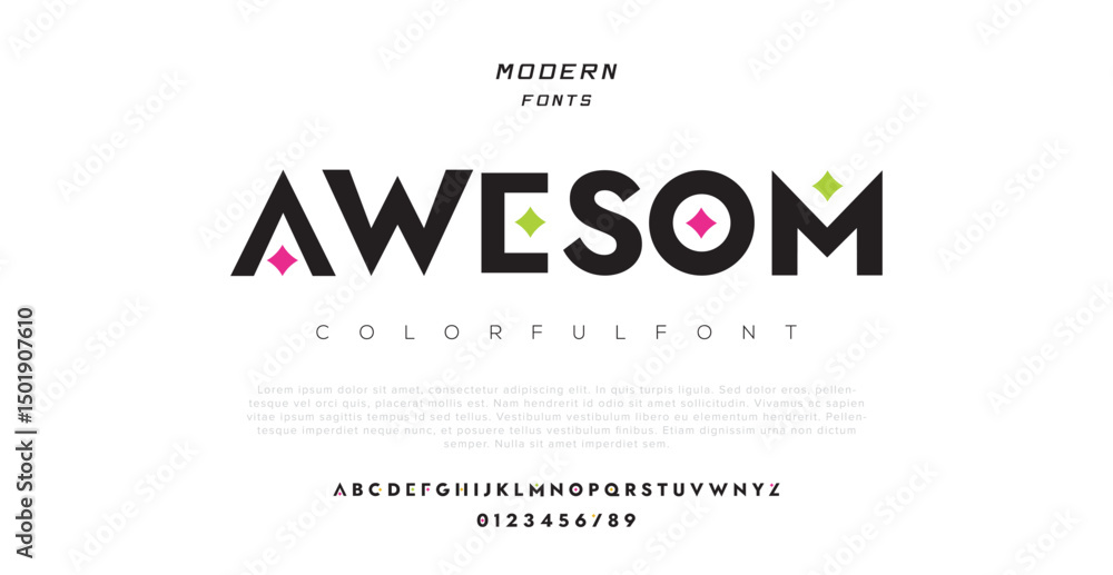 Fototapeta premium Modern minimal abstract alphabet fonts. Typography technology, electronic, movie, digital, music, future, logo creative font. vector illustration