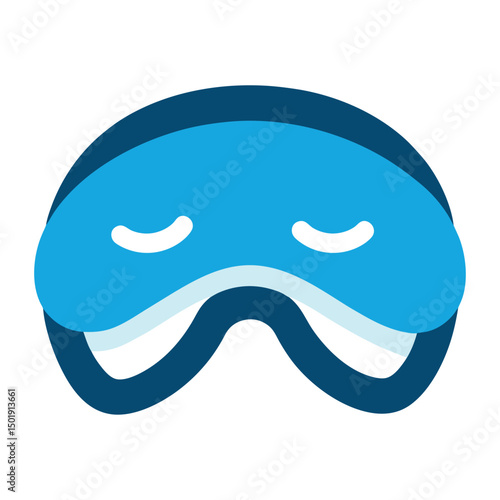 Blue sleep mask icon for better rest and comfortable sleep concept