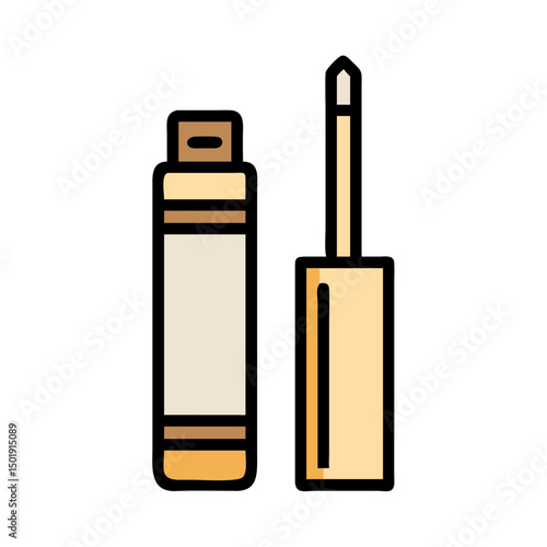 Beauty Product Packaging Concept – Vector Illustration of Concealer Bottle

