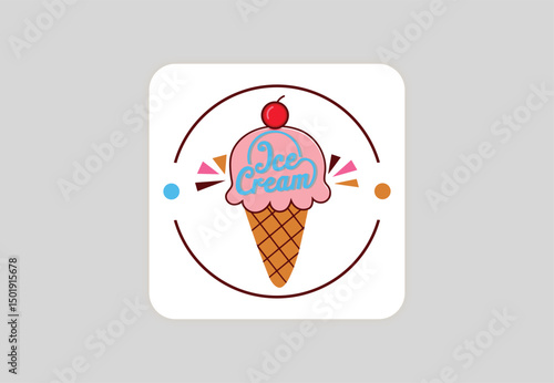 Ice cream vector logo and unique design