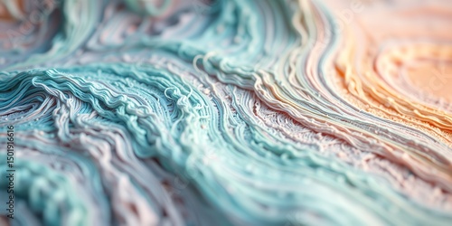 A close up shot of layered pastel colored textures creating an abstract swirling pattern design
