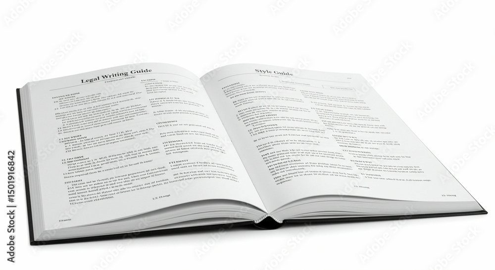 Fototapeta premium Opened style guide book on white